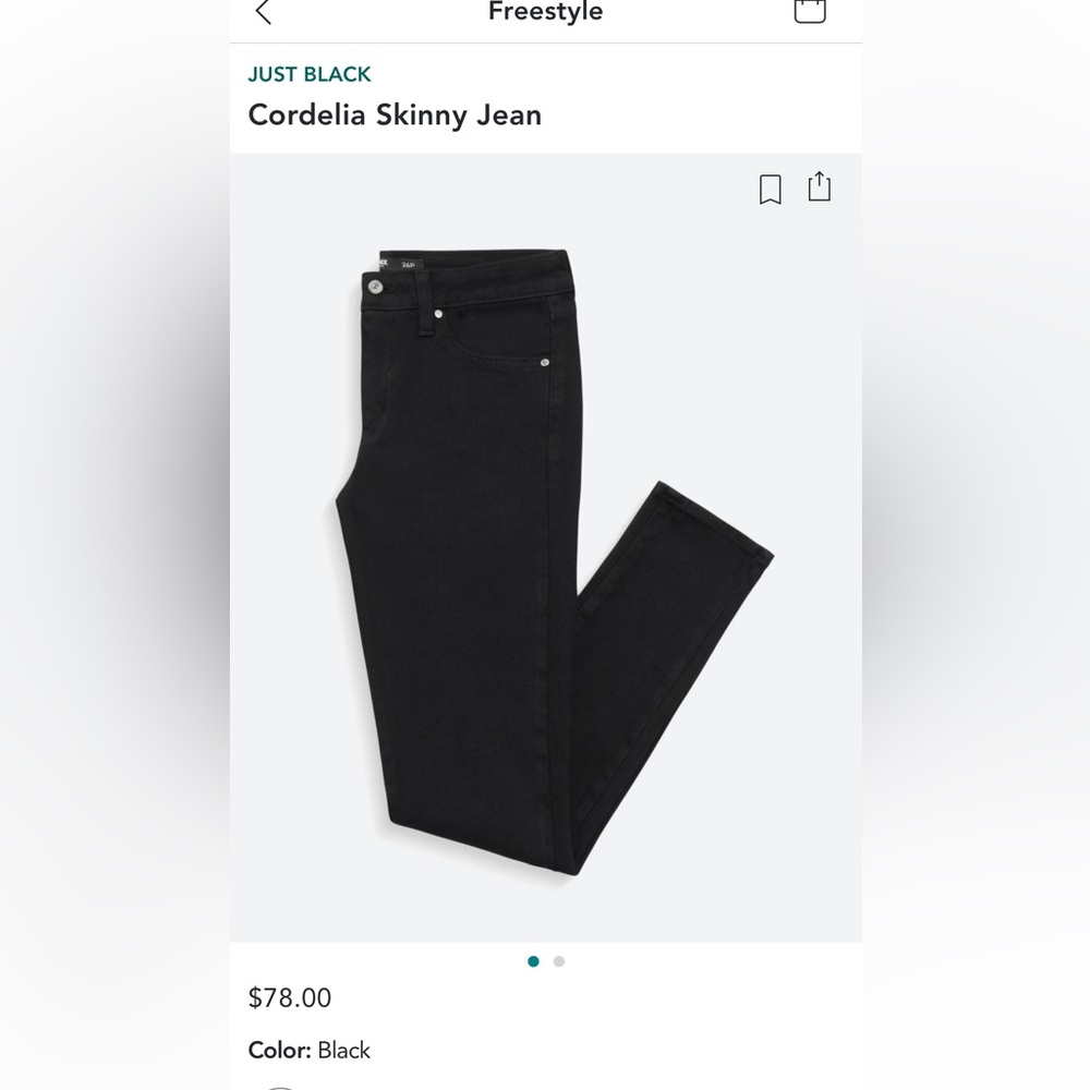 Just Black Cordelia Skinny Jean Black Size 31